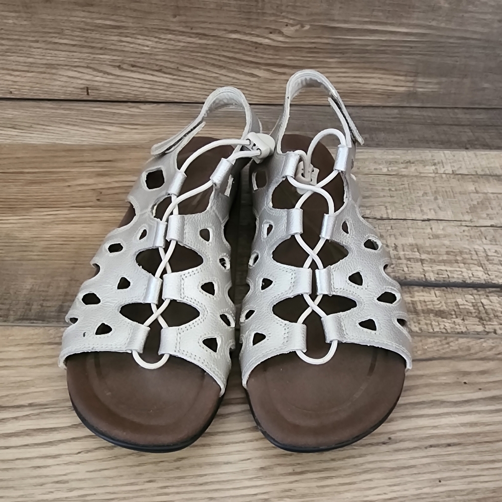 Abeo Bina Champagne Bio System Bungee Slingback Sandals Women Size 8 Adjustable